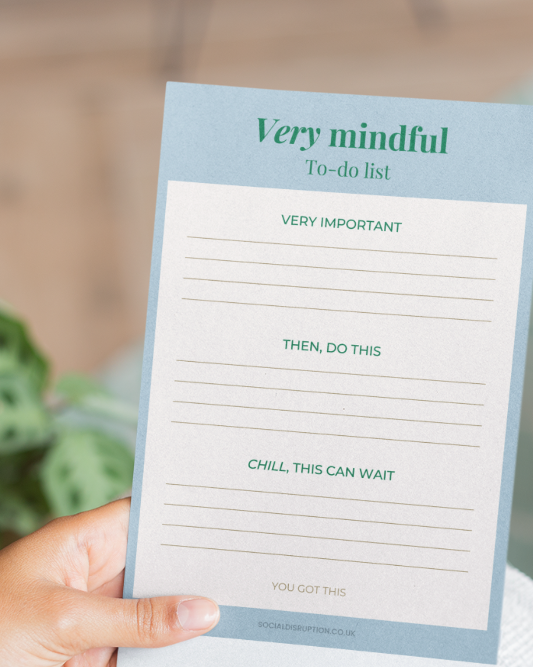 Very Mindful A5 Daily To Do Planner | Blue & Green