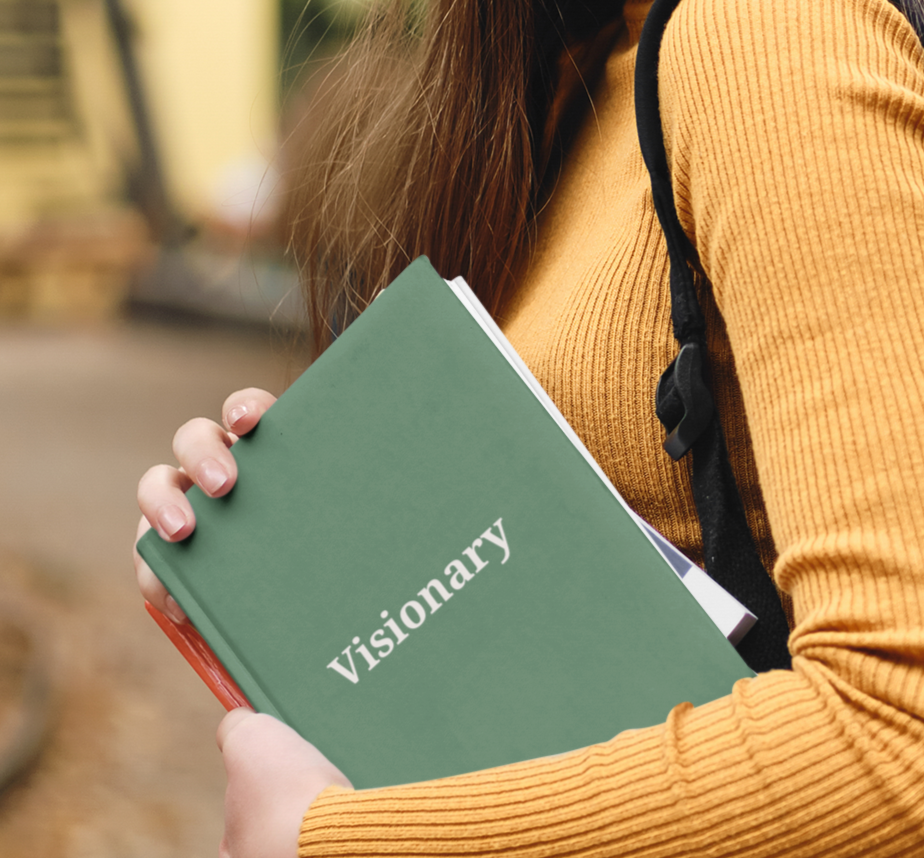 Visionary A5 Hard Cover Notebook | Green & White