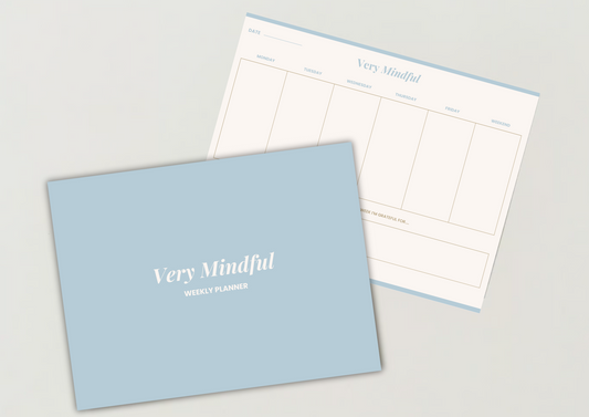Very Mindful Weekly Desk Planner Pad | Blue & Cream